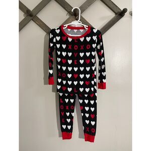 Little Sleepies 2pc Bamboo Pajamas 3T | LOVE Black Red XO Gender Neutral